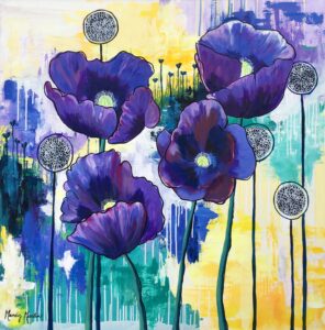 Vibrant floral painting by artist Mandy Martin
